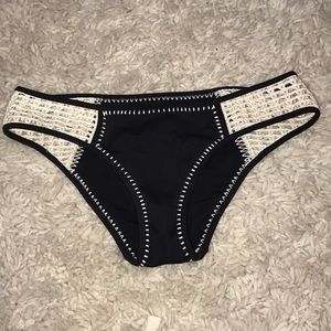 VS black/knit bikini bottoms